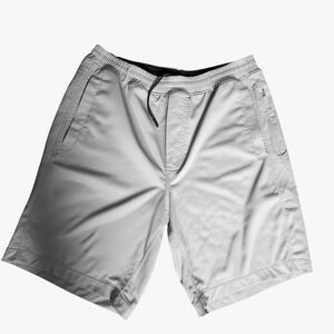 Birddogs Mens L Long Lined Gym Shorts Khaki Tan Zipper Pockets Athletic Workout